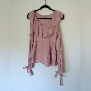 Women's Pink Ruffle Top ASOS size 4